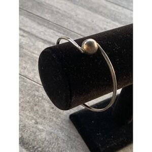 925 Taxco Mexico Bangle Bracelet TE-31 Sterling Silver Art Deco 7.25”